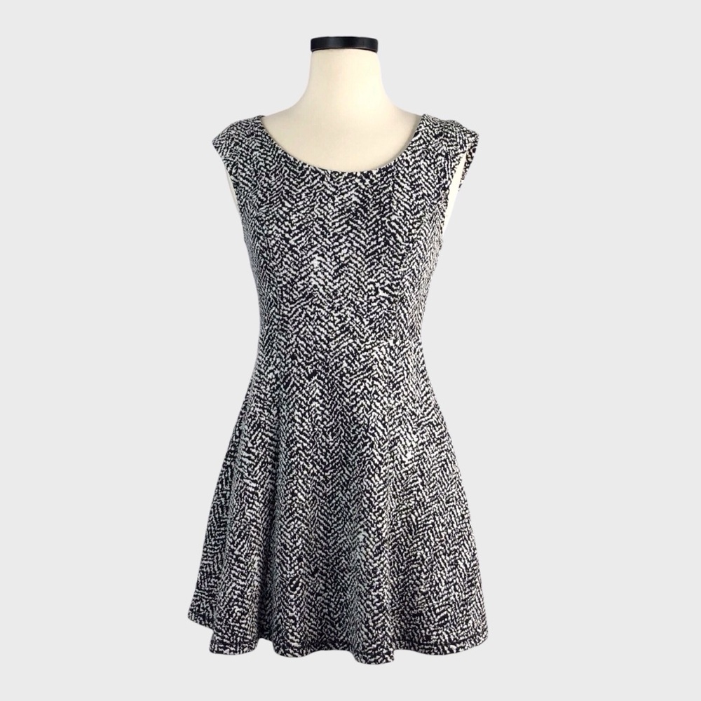 Free People Textured Knit Fit & Flare Dress‎ with Back Cutout